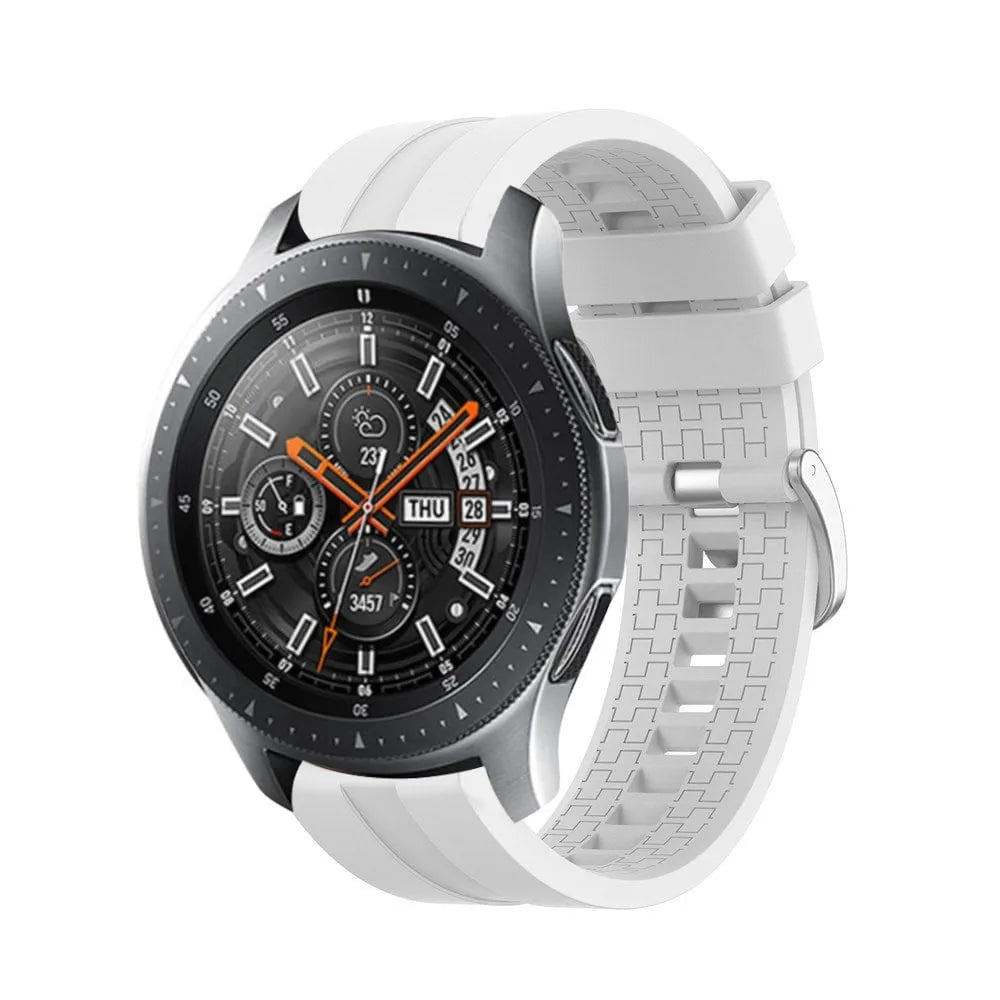 Silicone Strap 'Extreme', white, on a watch, 3/4 front view