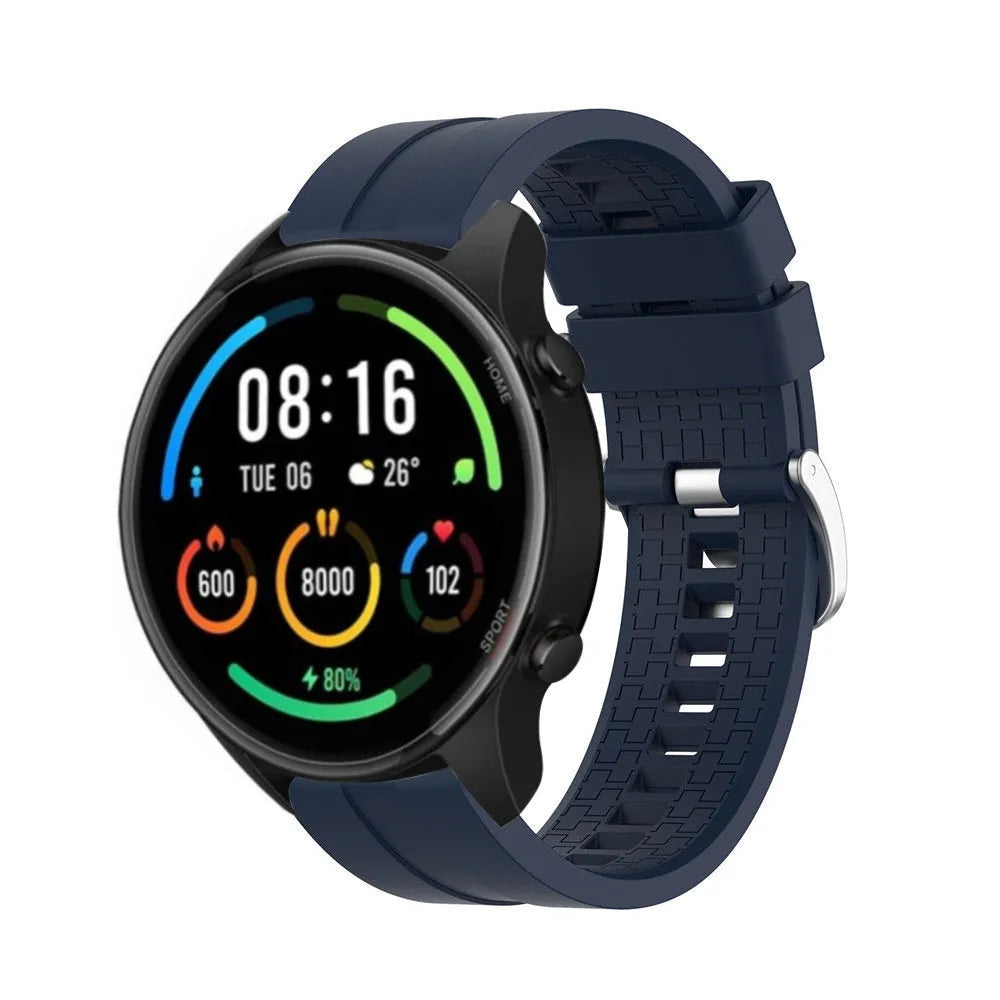 Silicone Strap 'Extreme', dark blue, on a watch, 3/4 front view