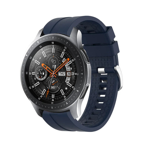 Silicone Strap 'Extreme', dark blue, on a watch, 3/4 front view