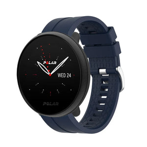 Silicone Strap 'Extreme', dark blue, on a watch, 3/4 front view