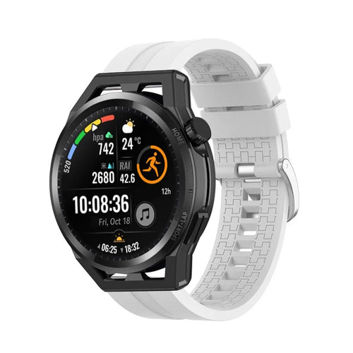 Silicone Strap 'Extreme', white, on a watch, 3/4 front view