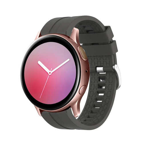 Silicone Strap 'Extreme', dark grey, on a watch, 3/4 front view