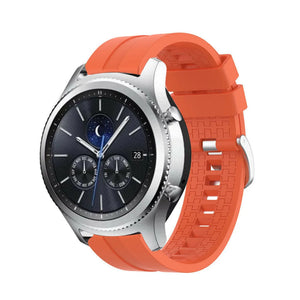 Silicone Strap 'Extreme', orange, on a watch, 3/4 front view