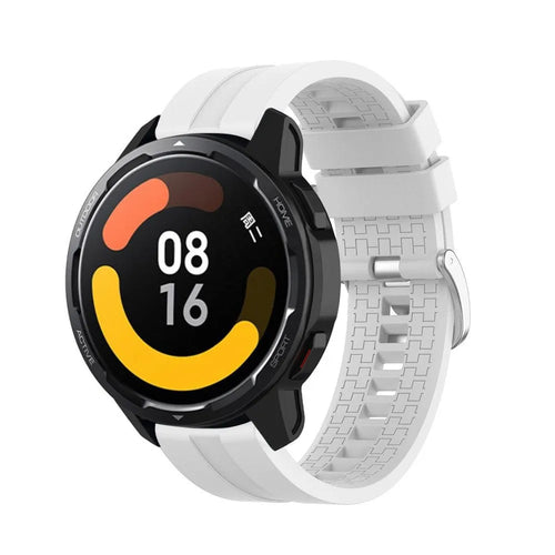 Silicone Strap 'Extreme', white, on a watch, 3/4 front view