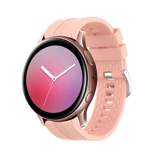 Silicone Strap 'Extreme', pink, on a watch, 3/4 front view