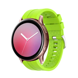 Silicone Strap 'Extreme', lime, on a watch, 3/4 front view