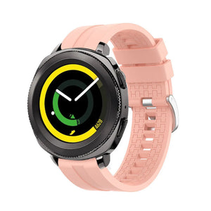 Silicone Strap 'Extreme', pink, on a watch, 3/4 front view