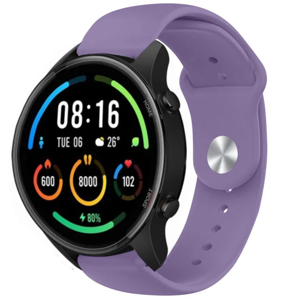 Silicone Sport Strap, on a watch, 3/4 front view