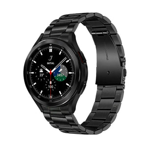 Titanium Strap, black, on a watch, 3/4 front view