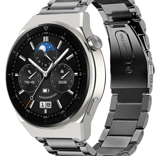 Titanium Strap, graphite, on a watch, 3/4 front view
