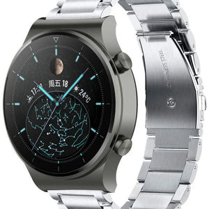 Titanium Strap, silver, on a watch, 3/4 front view