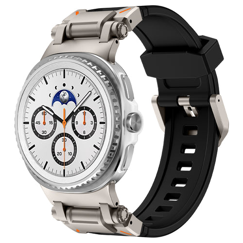 Correa silicona 'Explorer' Samsung Galaxy Watch 8 Classic negro con titanio
