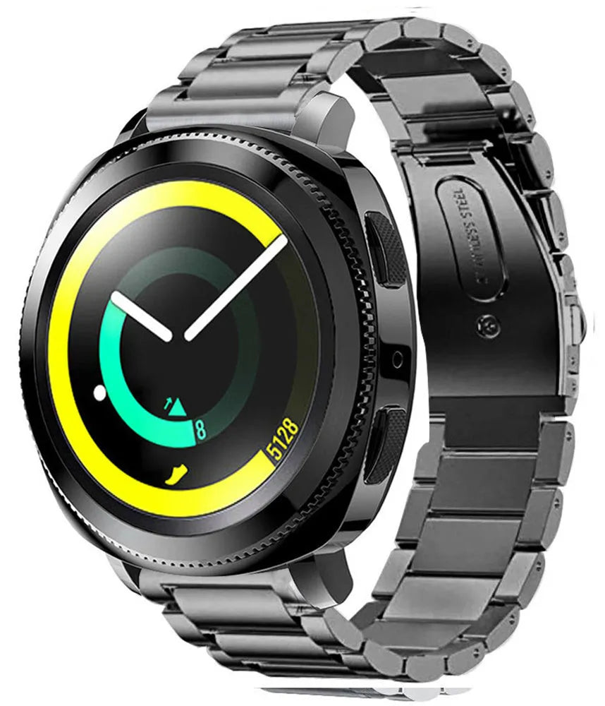 Titanium Strap, graphite, on a watch, 3/4 front view