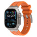 Apple Watch Ultra Luxury Liquid Silicone Strap (Orange/Titanium)