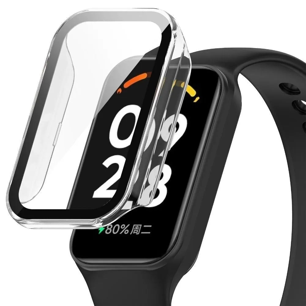 Funda dura con vidrio Xiaomi Smart Band 8 Active (transparente)