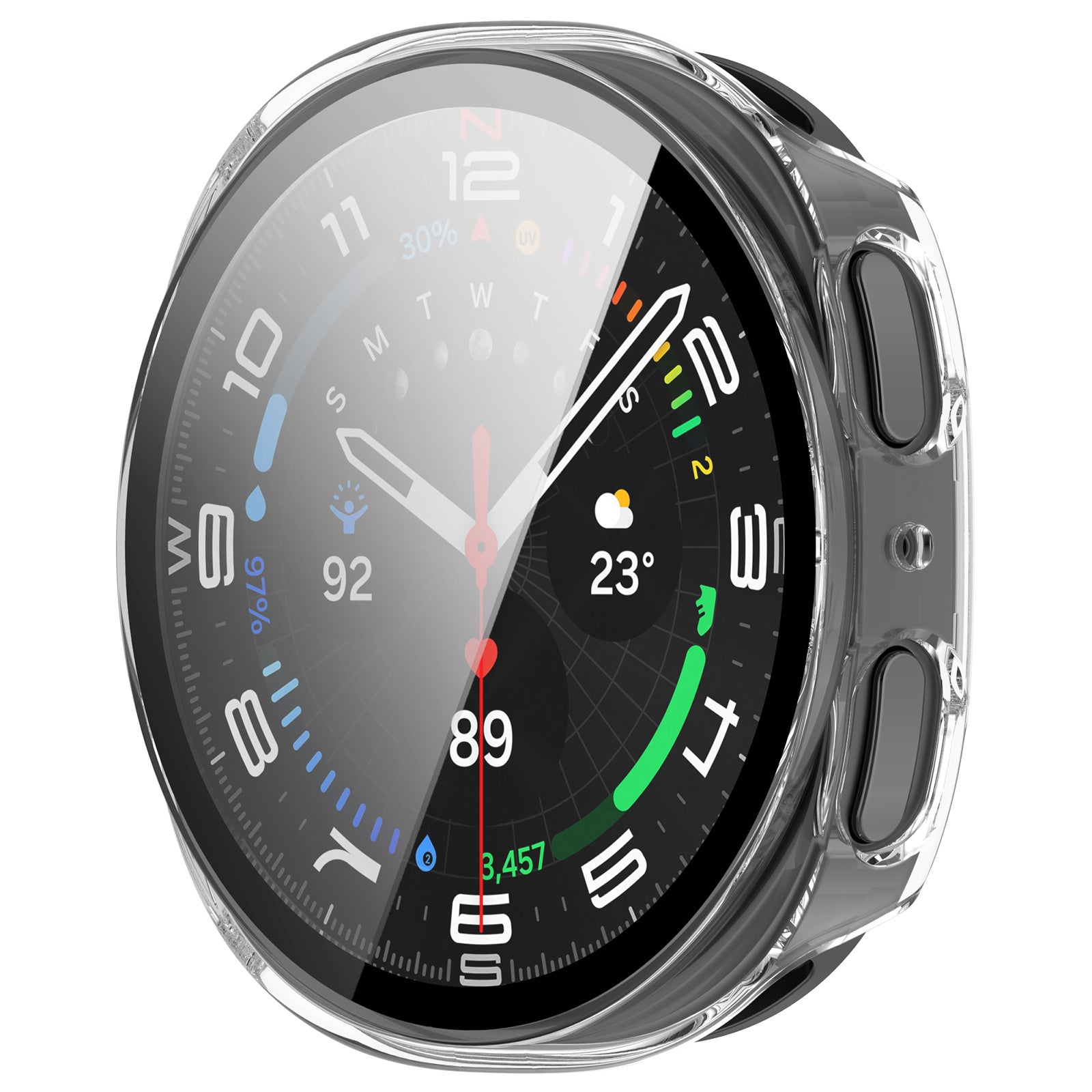 Samsung Galaxy Watch 8 - 44mm Hard Case with Glass (Transparent)