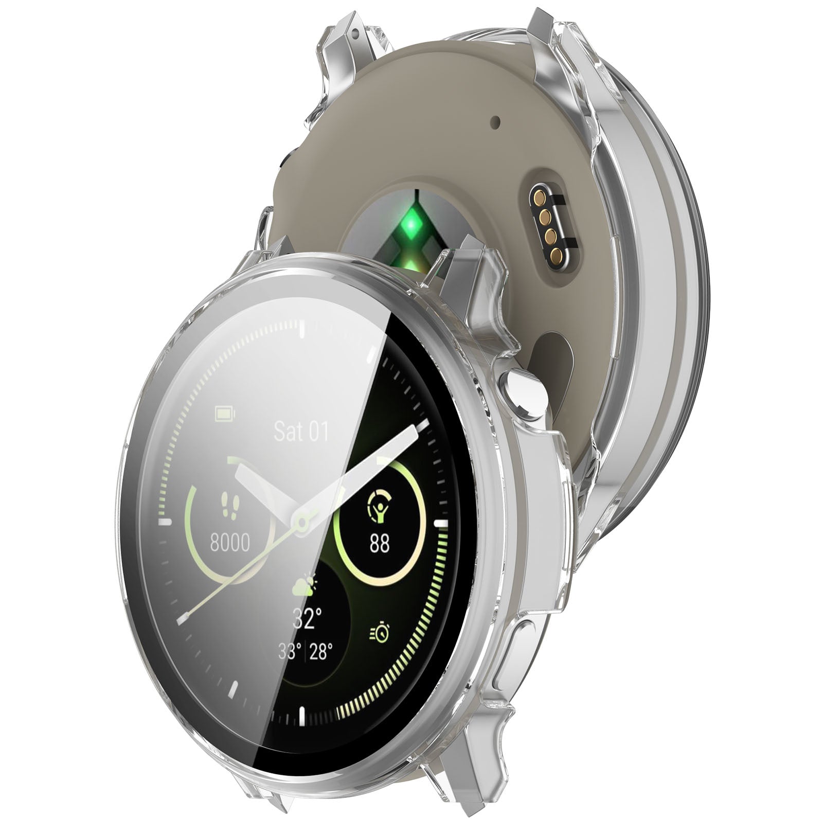 Funda dura con vidrio Garmin Venu 4 - 45mm (transparente)