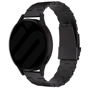 Butterfly Titanium Strap, black, on a watch, 3/4 front view