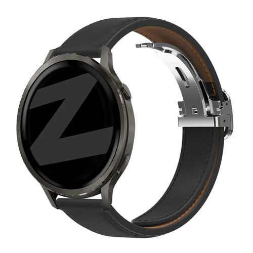 Bandz Amazfit Cheetah 2 Pro Leather Strap 'D-Type' (Black)