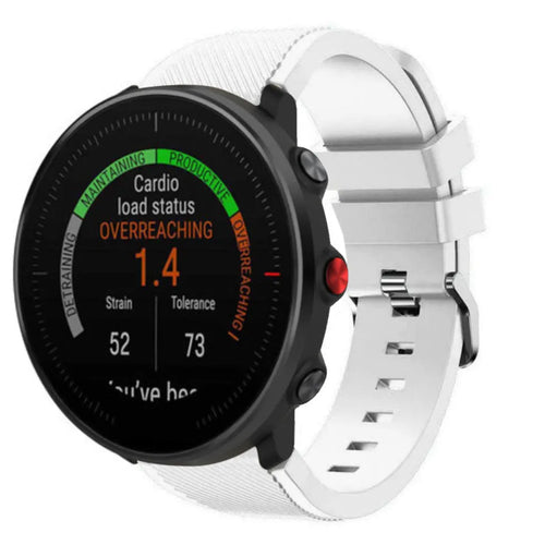 Twill Silicone Strap, white, on a watch, 3/4 front view
