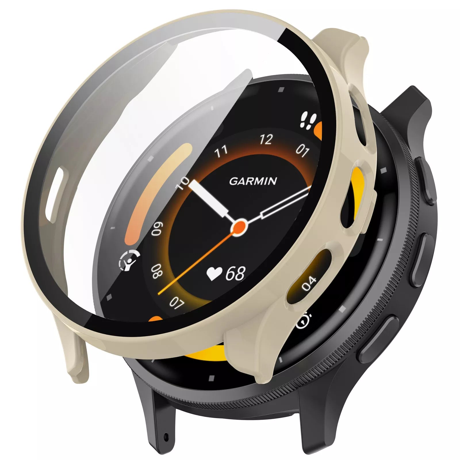 Funda rígida con vidrio Garmin Venu 3s (beige)