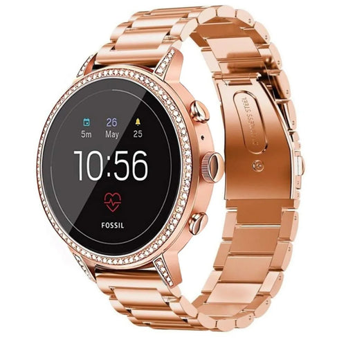 Correa acero Fossil Gen 4 Venture HR (rosa dorado)