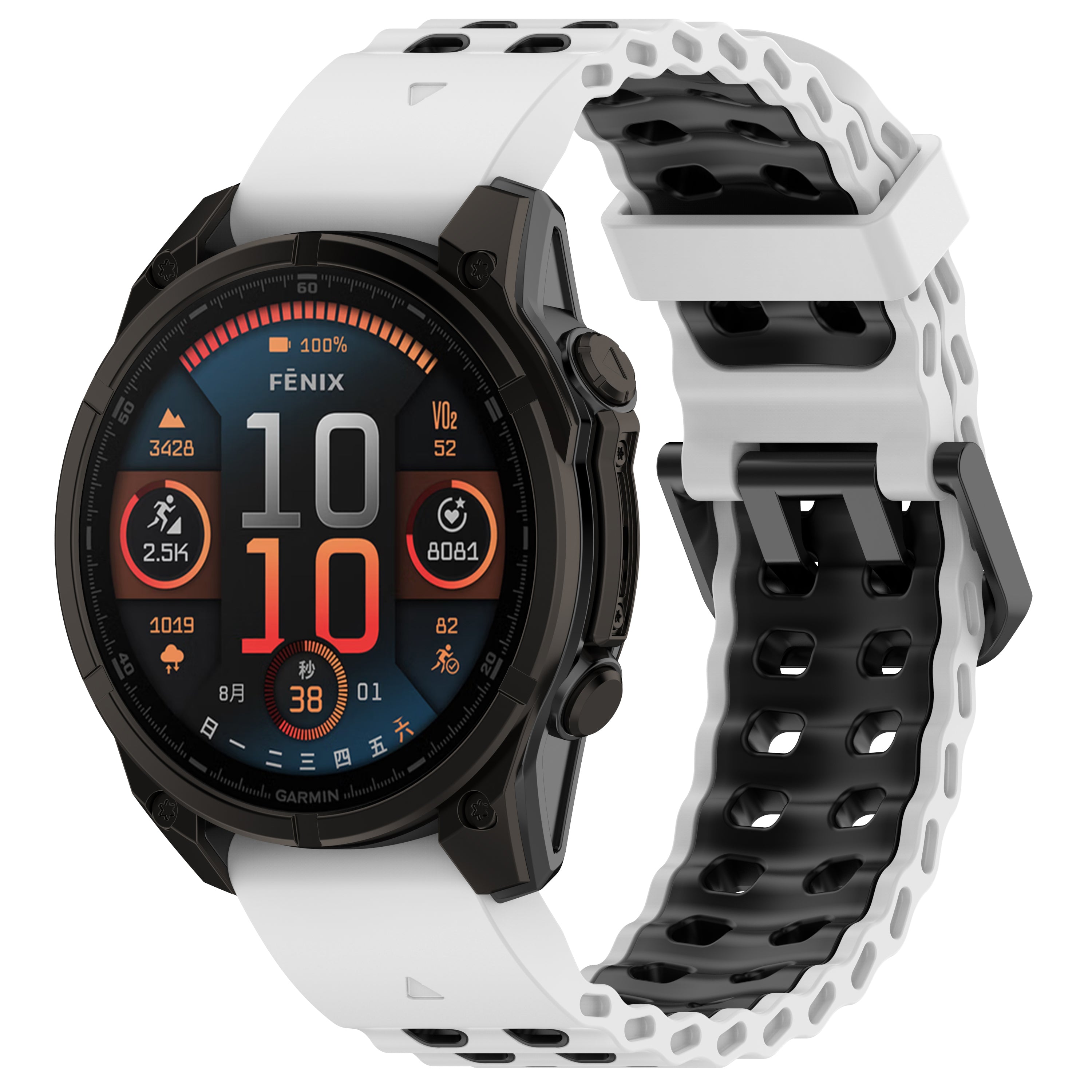 Garmin Tactix 7 Pro Wave Sport Strap (White/Black)