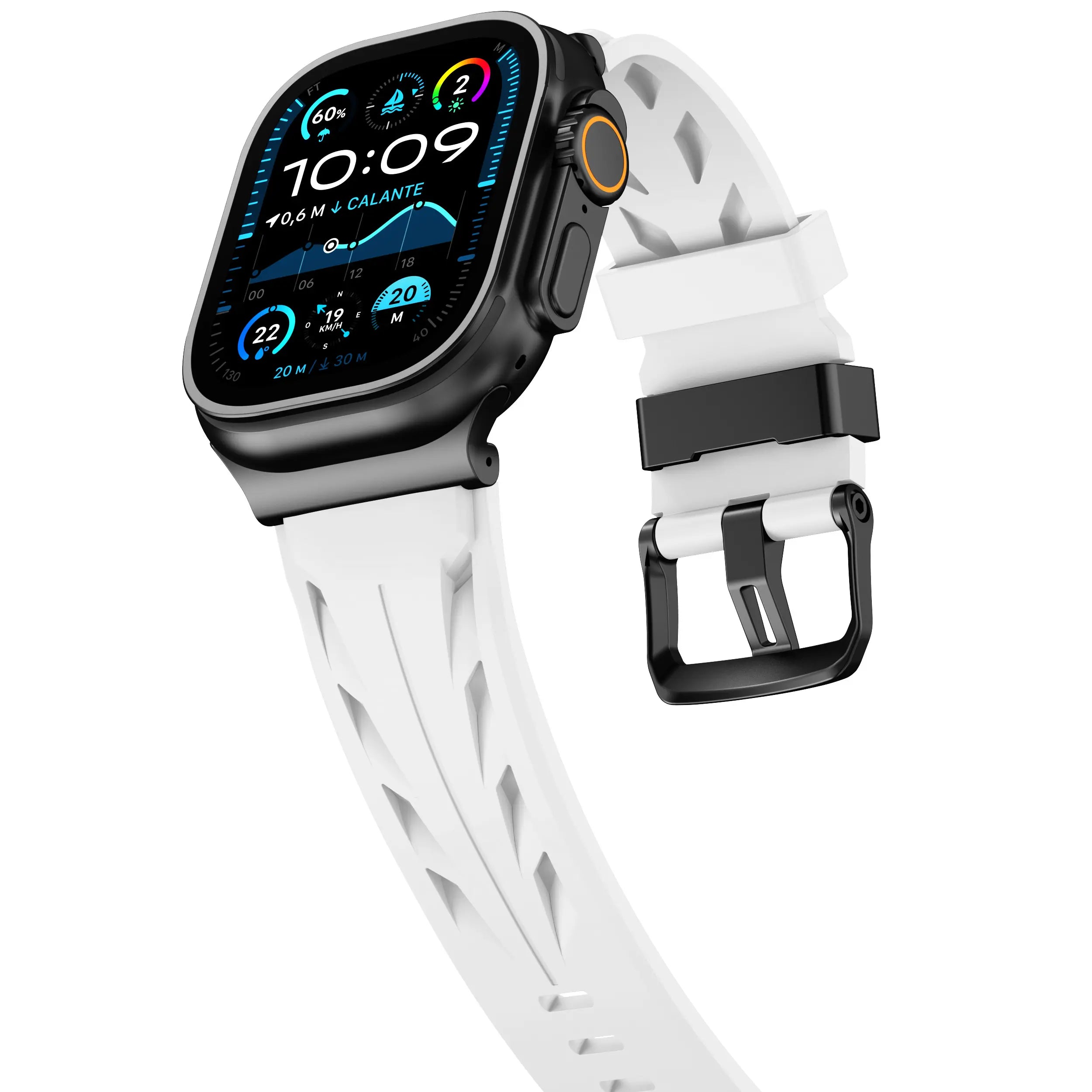 Correa silicona race Apple Watch (blanco)