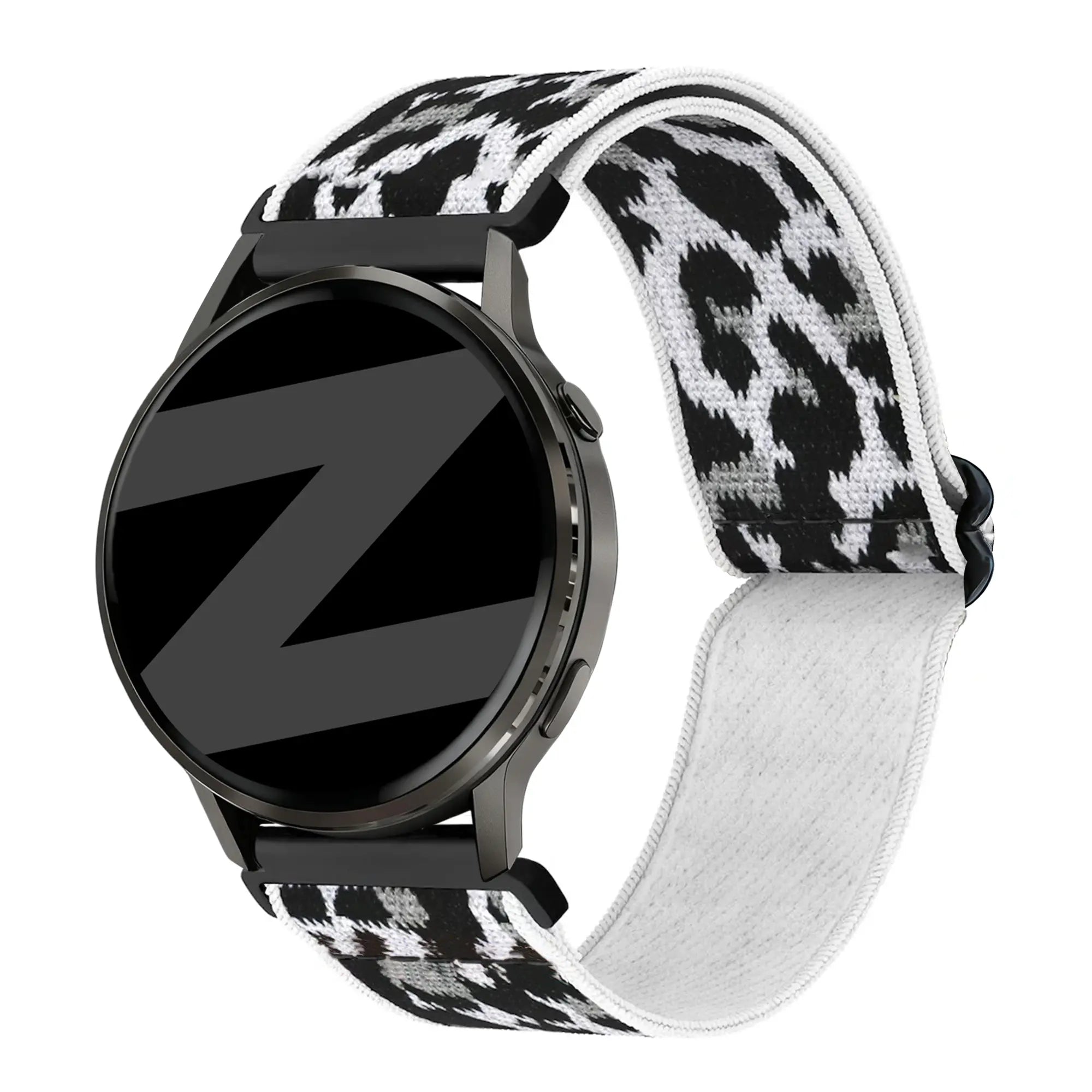 Bandz Garmin Vivomove 3s Elastic Nylon Strap (White Leopard)