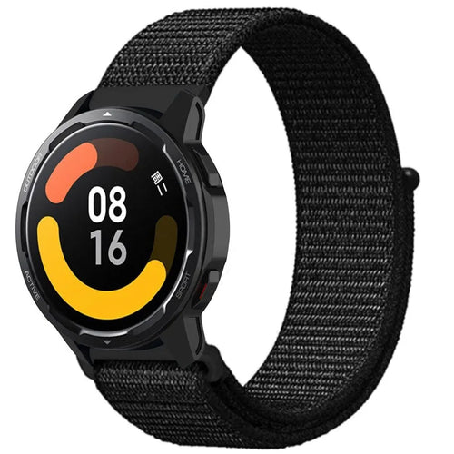 Nylon Strap, black, on a watch, 3/4 front view
