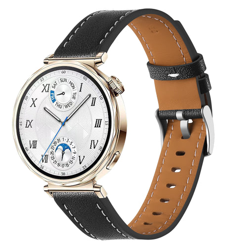Huawei Watch GT 7 - 41mm Leather Strap 'One Push' (Black)
