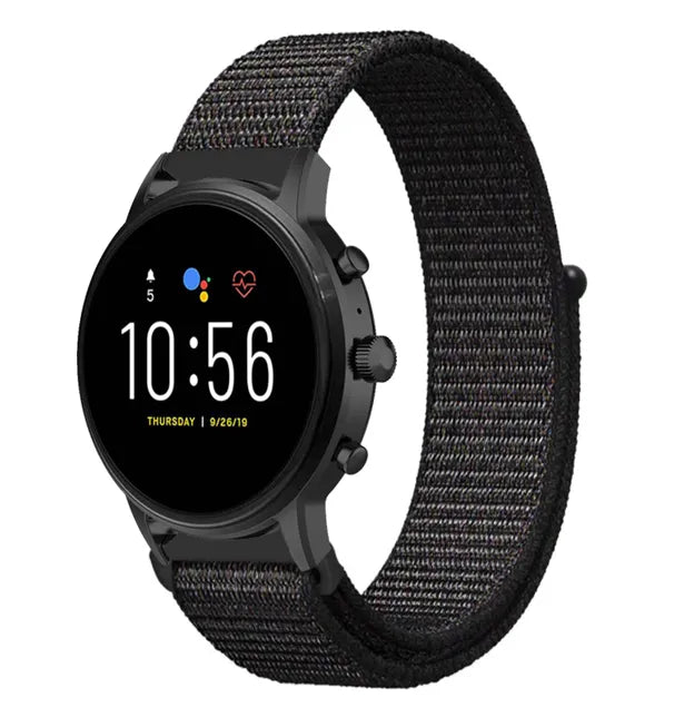 Correa nylon Fossil Gen 4 Explorist HR (negro)