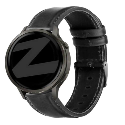 Bandz Correa cuero 'Classic' Garmin Vivomove Luxe (negro)