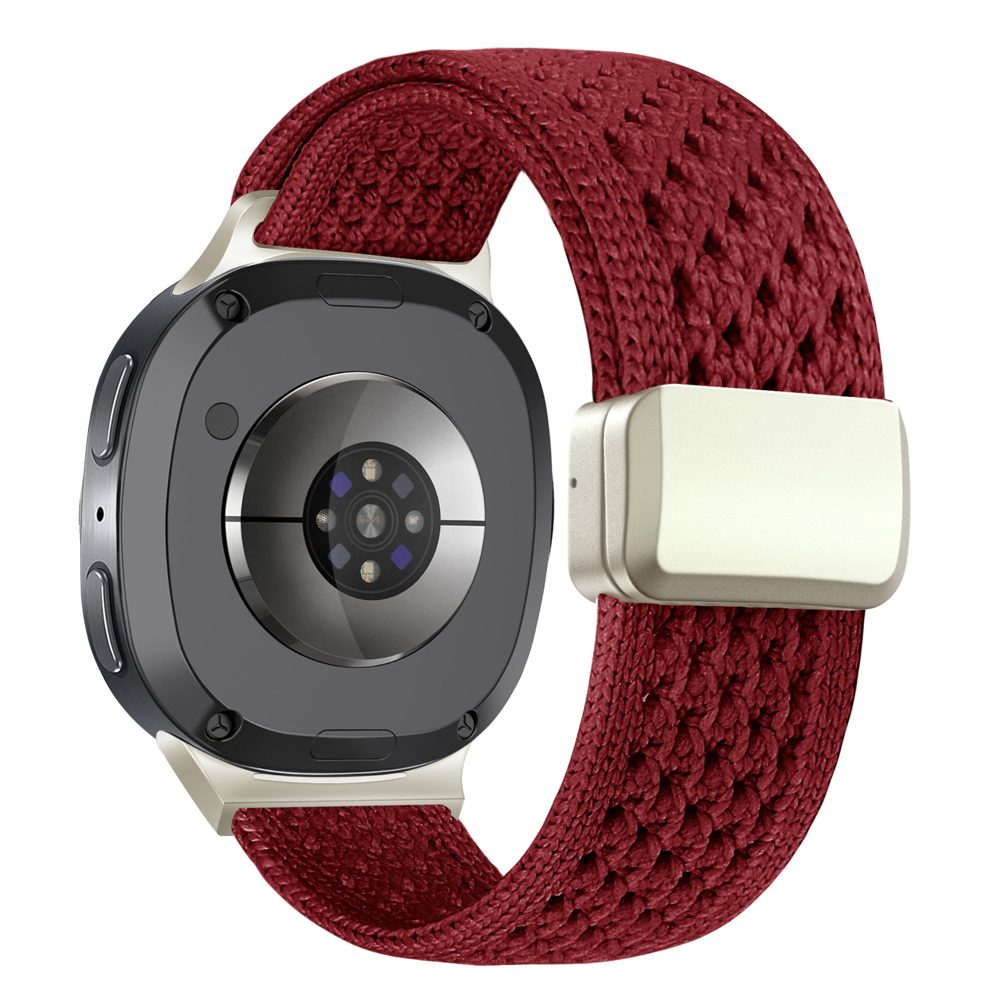 Bandz Correa nylon vintage Samsung Galaxy Watch 9 - 44mm (rojo vino)