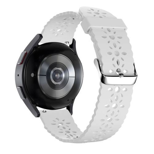 Bandz Amazfit Active 3 Premium Patterned Silicone Strap (White)