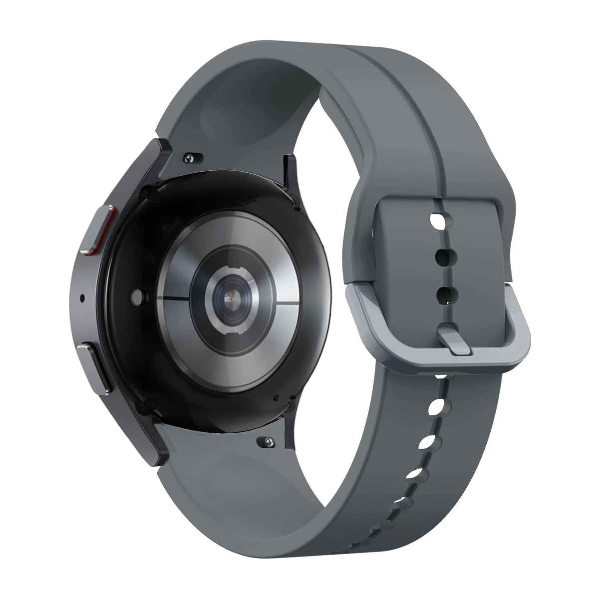 Silicone Strap 'Extreme', dark grey, on a watch, 3/4 rear view