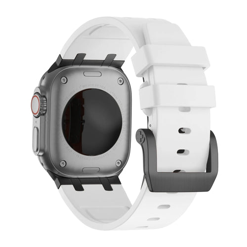 Silicone Strap 'Luxe Liquid', on a watch, 3/4 rear view