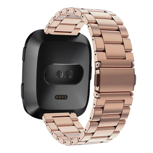 Steel Strap 'Classic', rose gold, on a watch, 3/4 rear view