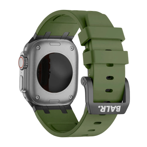 BALR. Correa de silicona Apple Watch Ultra Liquid (verde/negro)