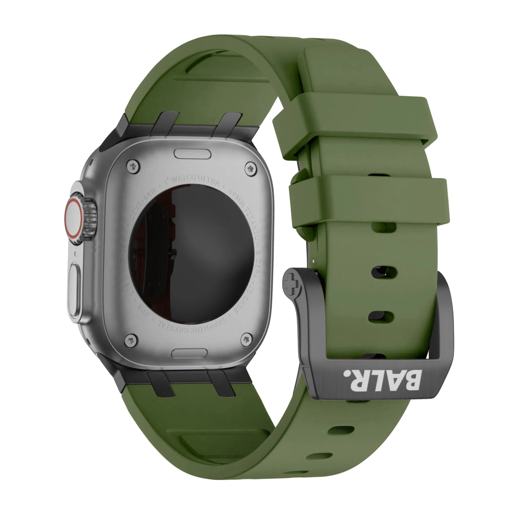 BALR. Correa de silicona Apple Watch Ultra Liquid (verde/negro)