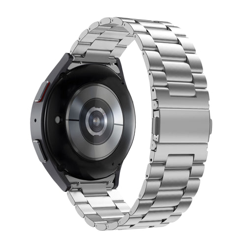 Titanium Strap 'Classic', silver, on a watch, 3/4 rear view