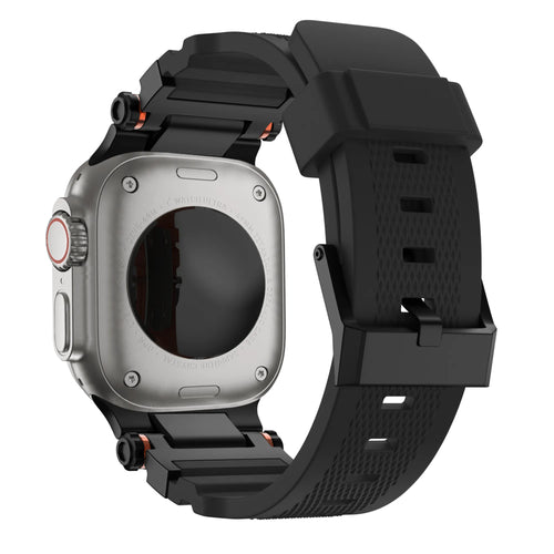 Bandz Apple Watch Silicone Strap 'Explorer' (Black with Black)