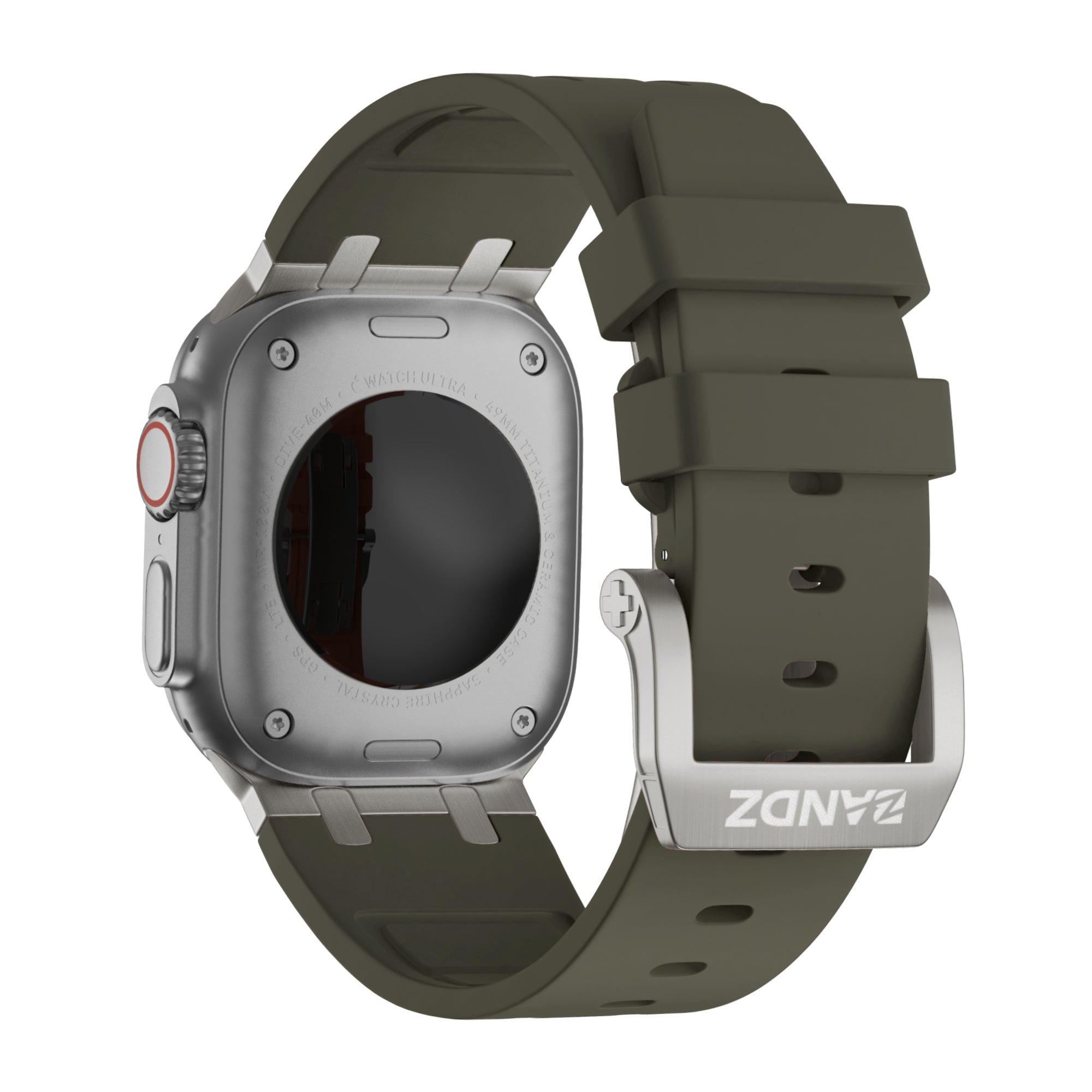 Bandz Correa silicona 'Luxe Liquid' Apple Watch Ultra (marrón con titanio)