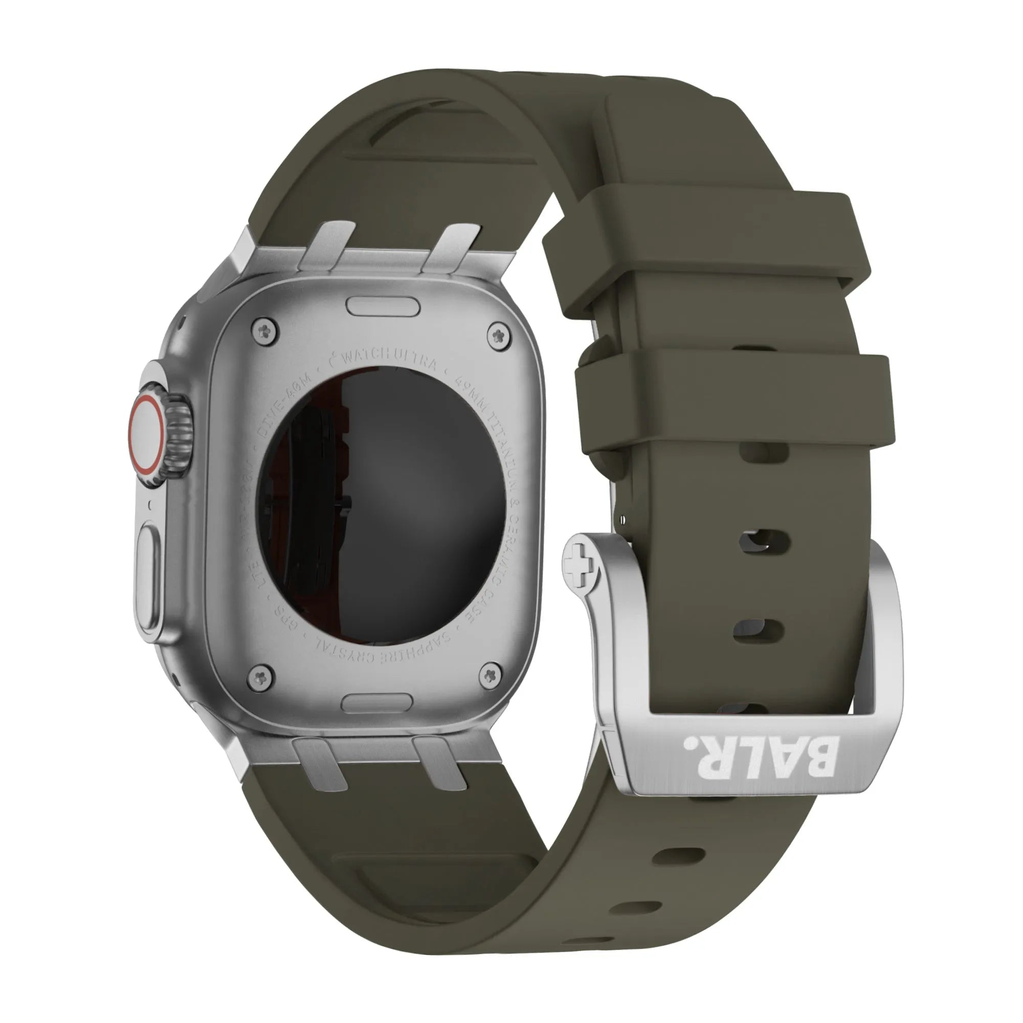 BALR. Correa de silicona Apple Watch Ultra Liquid (marrón/plata)