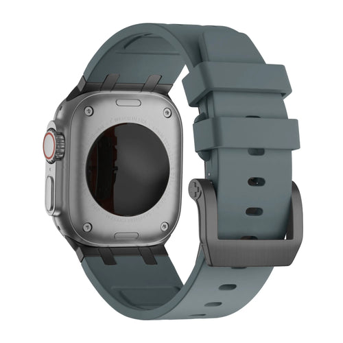 Silicone Strap 'Luxe Liquid', on a watch, 3/4 rear view