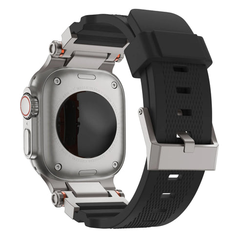 Bandz Apple Watch Silicone Strap 'Explorer' (Black with Titanium)