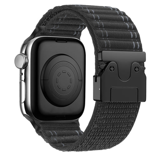 Bandz Correa nylon 'Deluxe' con hebilla-P Apple Watch Ultra (negro)