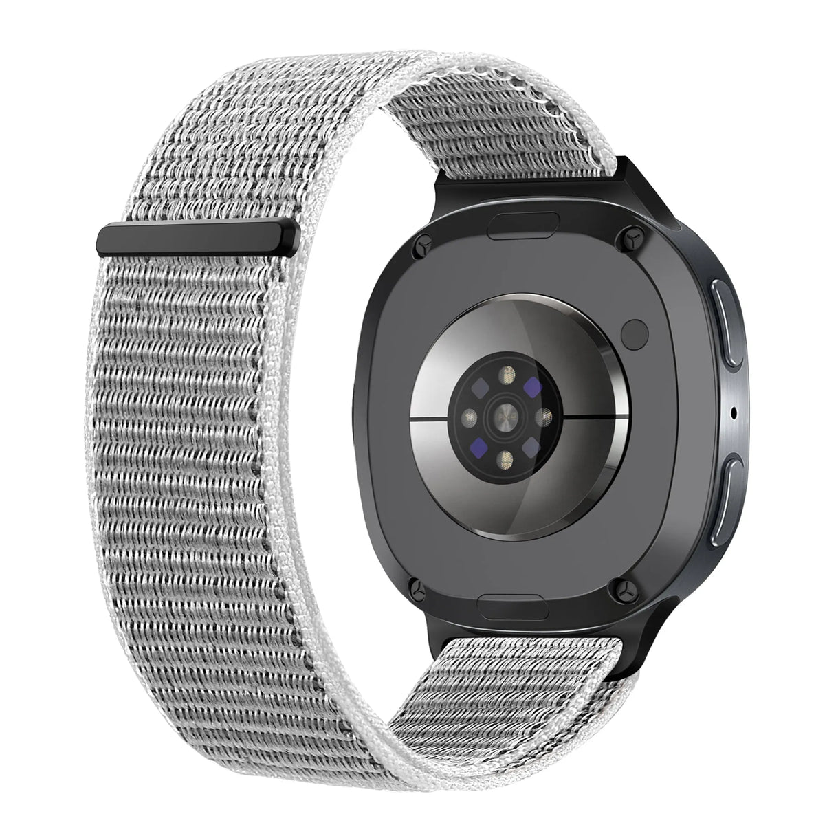 Nylon Strap, seashell, on a watch, 3/4 rear view