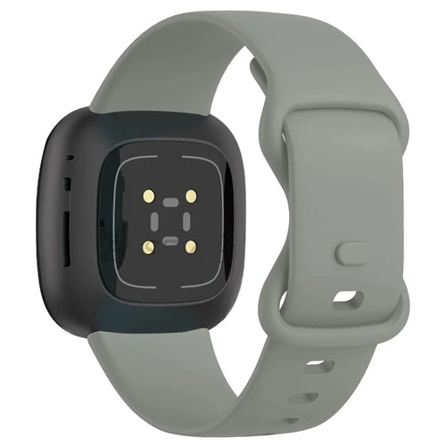 Silicone Strap 'Classic', grey, on a watch, 3/4 rear view