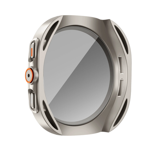 Bandz Funda de PC cuadrada con vidrio Samsung Galaxy Watch 7 - 44 mm (titanio)